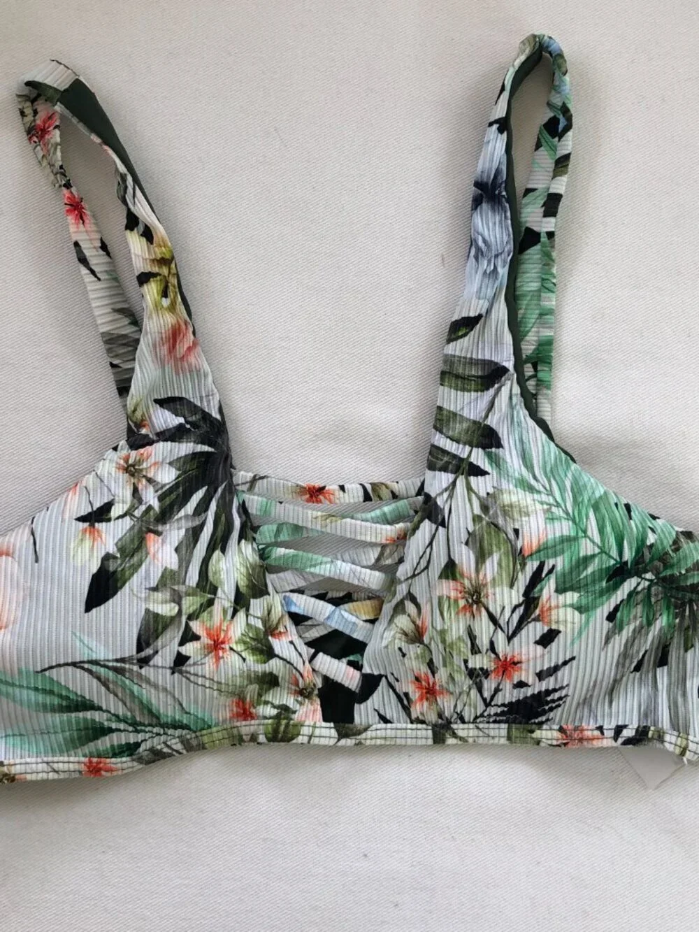 tinibikini Tropical Print  bikni two piece Large NWT